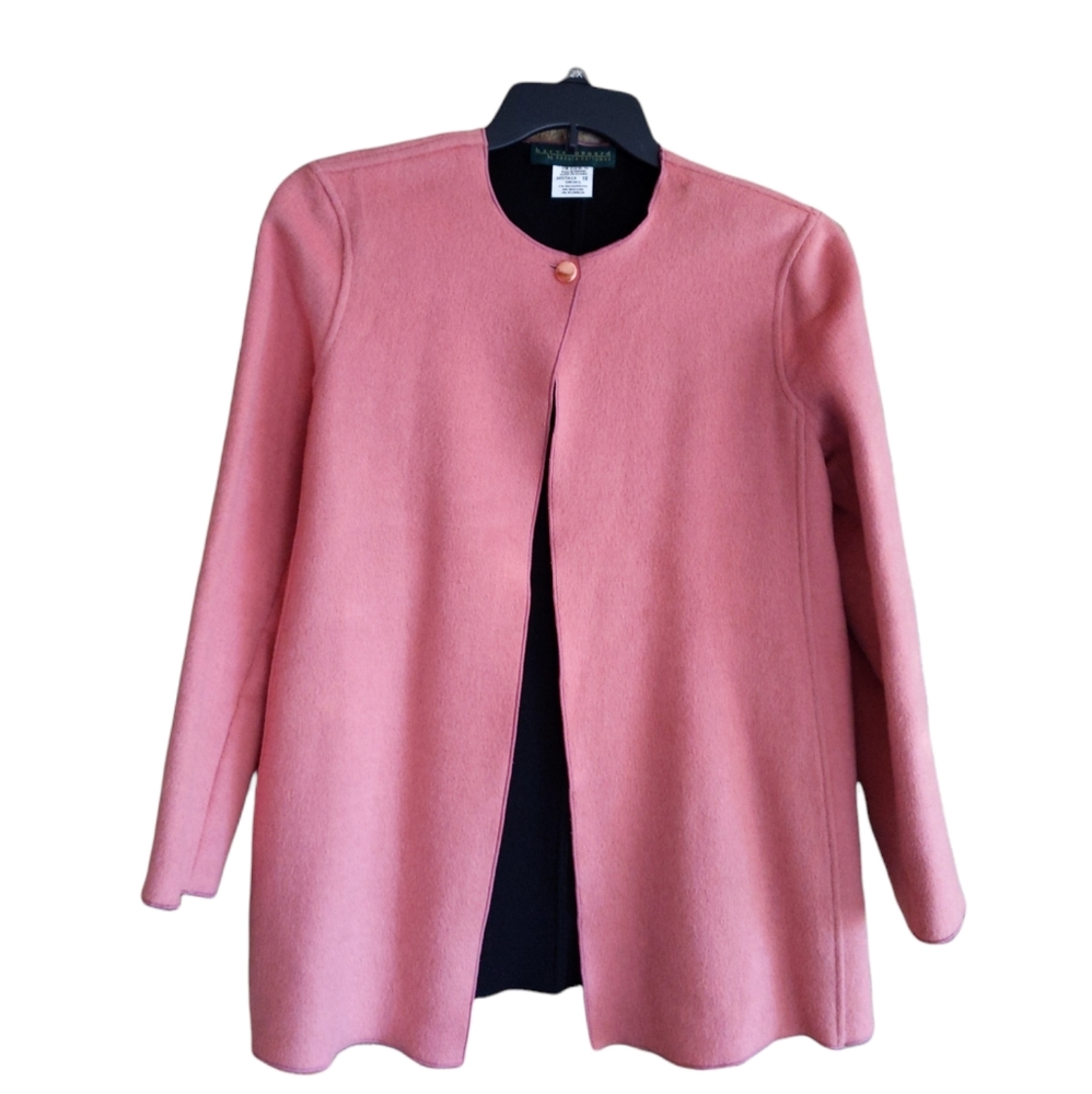 Harve benard pink wool blend lightweight coat